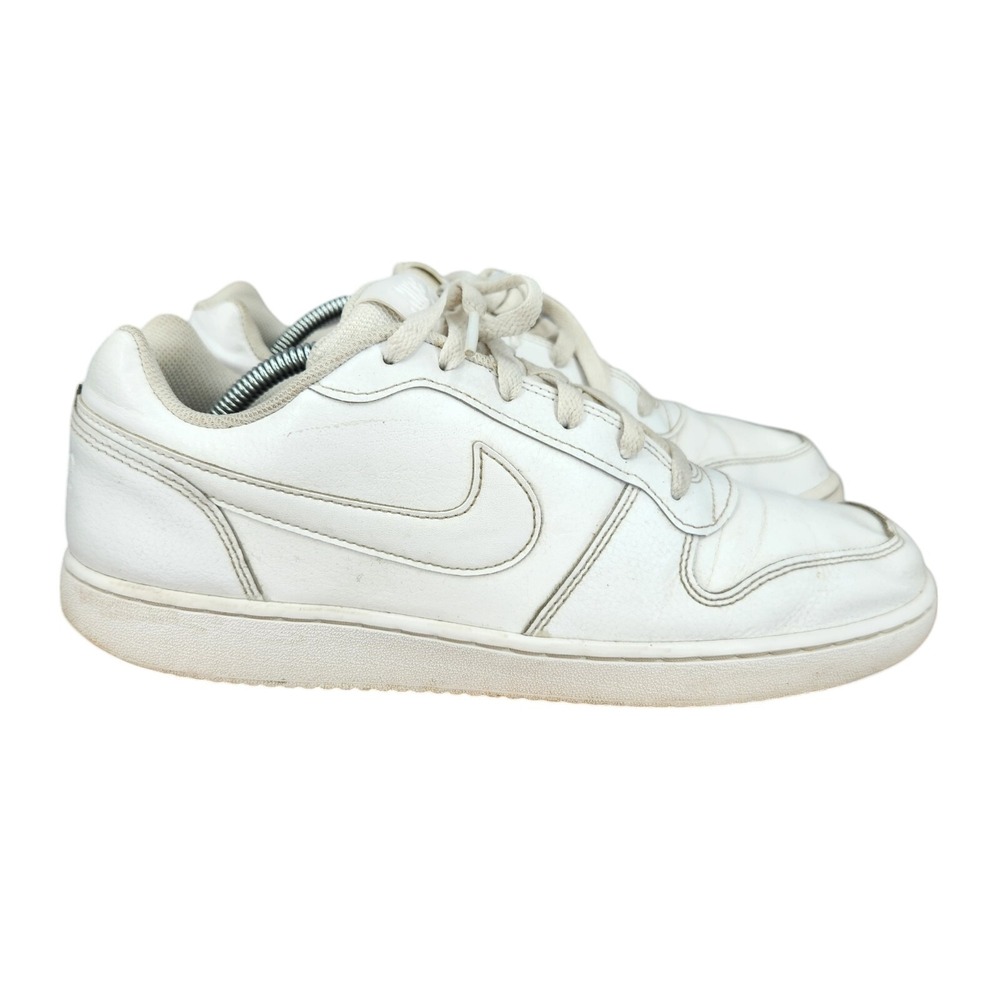 Nike Ebernon Basketball Shoes Mens 11 Triple White Leather Low Top Sneakers